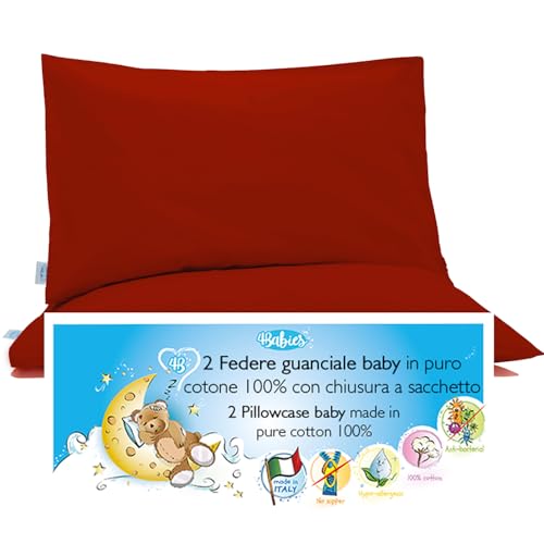 4BABIES-Kissenbezüg 40x60 Kinder - 2er Set Kopfkissenbezug mit Beutelverschluss 100% Reiner Baumwolle -Made in Italy- ÖEKO-TEX Zertifiziert - ROT 4BABIES-Kissenbezüg 40x60 Kinder - 2er Set Kopfkissenbezug mit Beutelverschluss 100% Reiner Baumwolle -Made in Italy- ÖEKO-TEX Zertifiziert - ROT von 4BABIES