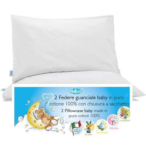 4BABIES-Kissenbezüg 40x60 Kinder - 2er Set Kopfkissenbezug mit Beutelverschluss 100% Reiner Baumwolle -Made in Italy- ÖEKO-TEX Zertifiziert - WEIß 4BABIES-Kissenbezüg 40x60 Kinder - 2er Set Kopfkissenbezug mit Beutelverschluss 100% Reiner Baumwolle -Made in Italy- ÖEKO-TEX Zertifiziert - WEIß von 4BABIES