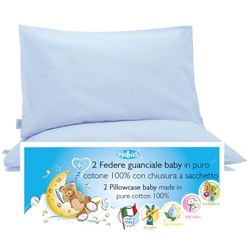 4BABIES-Kissenbezüg 50x30 Kinder - 2er Set Kopfkissenbezug mit Beutelverschluss 100% Reiner Baumwolle -Made in Italy- ÖEKO-TEX Zertifiziert - HIMMELBLAU 4BABIES-Kissenbezüg 50x30 Kinder - 2er Set Kopfkissenbezug mit Beutelverschluss 100% Reiner Baumwolle -Made in Italy- ÖEKO-TEX Zertifiziert - HIMMELBLAU von 4BABIES