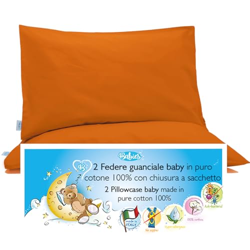 4BABIES-Kissenbezüg 50x30 Kinder - 2er Set Kopfkissenbezug mit Beutelverschluss 100% Reiner Baumwolle -Made in Italy- ÖEKO-TEX Zertifiziert - ORANGE 4BABIES-Kissenbezüg 50x30 Kinder - 2er Set Kopfkissenbezug mit Beutelverschluss 100% Reiner Baumwolle -Made in Italy- ÖEKO-TEX Zertifiziert - ORANGE von 4BABIES