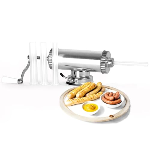 1 Kg Wurstspritze Wurstfüllmaschine mit 4 Füllrohre Bratwurst Wurstfüller Wurstpresse Kolbasa BBQ Grill von 4BIG.fun