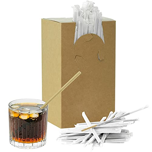 250 St. Papier Strohhalm Trinkhalme Trinkröhrchen Straws Papierstrohhalme Bio für Party/Bar/Getränke/Cocktail/Geburtstag Einweg Biologisch Abbaubare umweltfreundlich, plastikfrei von 4BIG.fun