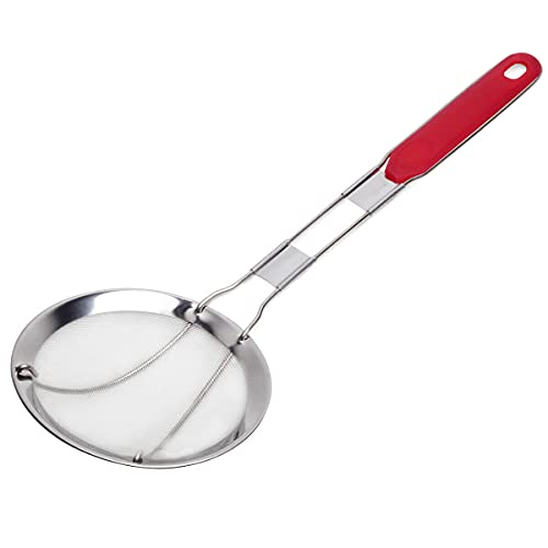 41 cm Frittierkelle Schaumkelle Abschöpfsieb Schaumlöffel Siebkelle Abseihlöffel Küchensieb Edelstahl Schöpflöffel Schöpfkelle Schaumsieb Frittierlöffel von 4BIG.fun