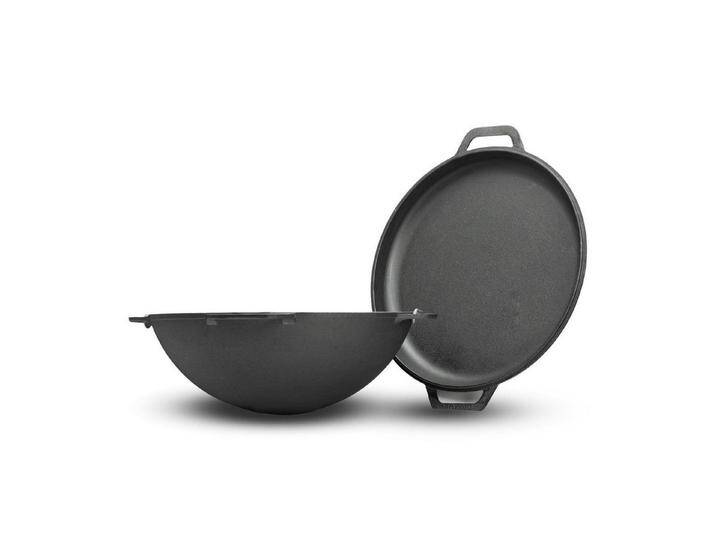 4BIG.fun Grilltopf 8L Kazan Schwenktopf Gusseisen Deckel-Bratpfanne, Gusseisen, schwarz von 4BIG.fun