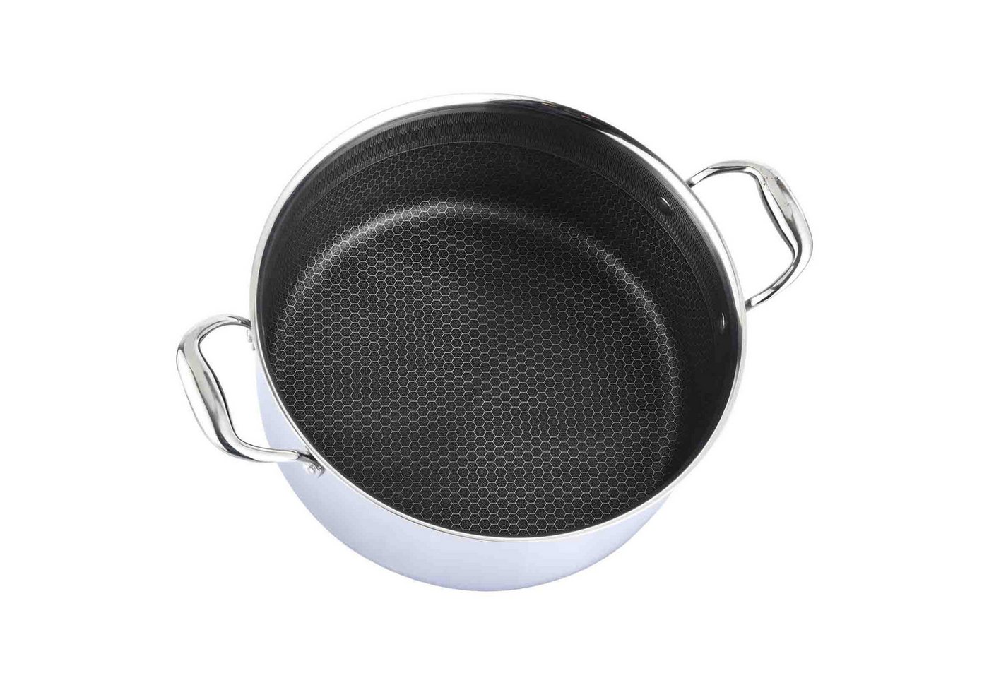 4BIG.fun Kochtopf Ø28cm Schmortopf 3.5L Edelstahl Wabenstruktur, Edelstahl 4BIG.fun Kochtopf Ø28cm Schmortopf 3.5L Edelstahl Wabenstruktur, Edelstahl von 4BIG.fun