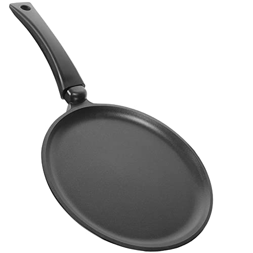 4BIG.fun Crepe Pfanne Classic 26 cm für alle Herdarten Induktion Pfannkuchenpfanne Pancake Pfanne induktionsgeeignet Aluminium mit Antihaftbeschichtung Pfanne für Crêpes/Pfannkuchen Schwarz von 4BIG.fun