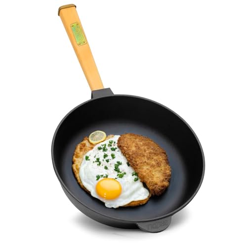 Ø28cm Pfanne aus Gusseisen mit Holzgriff abschraubbar 70mm hoch Gusseisenpfanne Bratpfanne Steakpfannen Cast Iron Pan Feuerpfanne geeignet für Gasgrill Backofen Feuerstelle alle Herdarten Induktion Ø28cm Pfanne aus Gusseisen mit Holzgriff abschraubbar 70mm hoch Gusseisenpfanne Bratpfanne Steakpfannen Cast Iron Pan Feuerpfanne geeignet für Gasgrill Backofen Feuerstelle alle Herdarten Induktion von 4BIG.fun