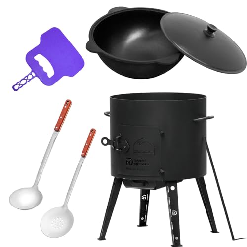 Ø40 Uchag 2mm stahl Utschak 12L Kazan Eben Grillfächer Schaumkelle Suppenkelle Utschak Utschag Kasan Feldküche Außenküche Eintopfofen Gulaschkanone von 4BIG.fun