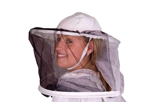 4BEE Imkerhut mit Schleier – Schutz vor Bienenstichen an Kopf Hals & Gesicht – Atmungsaktives Netz, komfortabel & langlebig – Einheitsgröße für Imker von 4Bee
