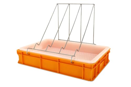 4Bee - W3233 Entdeckelungsgeschirr- mit Tropfsieb aus Kunststoff - Höhe - 10 cm - mit Sieb und Halter - 41x61x10 cm - Ideal für Kleine Imkereien - 2 Jahre Garantie 4Bee - W3233 Entdeckelungsgeschirr- mit Tropfsieb aus Kunststoff - Höhe - 10 cm - mit Sieb und Halter - 41x61x10 cm - Ideal für Kleine Imkereien - 2 Jahre Garantie von 4Bee