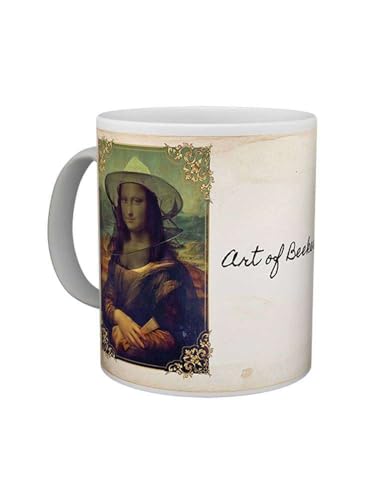 4Bee Witzige Tasse Mona Lisa mit Imkerhut | Lustiges Geschenk für Imker & Kunstliebhaber | Keramik-Kaffeebecher 330 ml | Imker Geschenkidee von 4Bee
