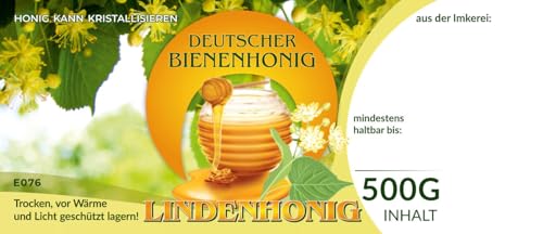 Etiketten bunt für Deutschen Bienenhonig LINDENHONIG 100 Stück / 1 Pack - Maß: 116x50mm - Imkerei - Selbstgemachte Honige - Natürliche Lebensmittel - Landwirtschaftliche Produkte Etiketten bunt für Deutschen Bienenhonig LINDENHONIG 100 Stück / 1 Pack - Maß: 116x50mm - Imkerei - Selbstgemachte Honige - Natürliche Lebensmittel - Landwirtschaftliche Produkte von 4Bee