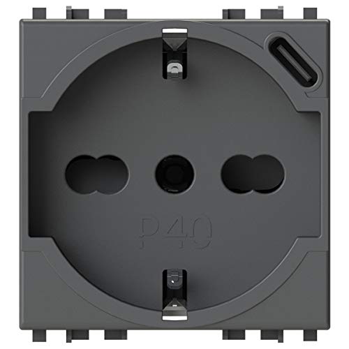 4Box, P40 USB 3.0 Schuko Steckdose mit USB-C, kompatibel mit Vimar Arké, grau 4Box, P40 USB 3.0 Schuko Steckdose mit USB-C, kompatibel mit Vimar Arké, grau von 4Box