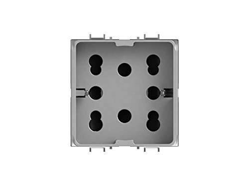 4Box Stecker MULTISTANDARD 1 Schuko oder 2 Bypass Kompatibel mit gewiss Chorus, 250 V, Silber, 4B.G14.H21, 250 voltsV von 4Box