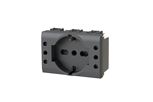 4Box - Einbausteckdose P503 kompatibel mit Bticino® LivingLight™ anthrazit von 4Box