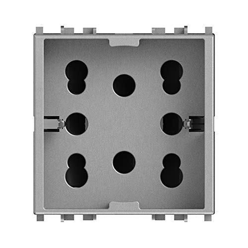 4Box Stecker MULTISTANDARD 1 Schuko oder 2 Bypass Kompatibel mit Eikon, 250 V, Silber, 4B.V20N.H21, 250 voltsV von 4Box