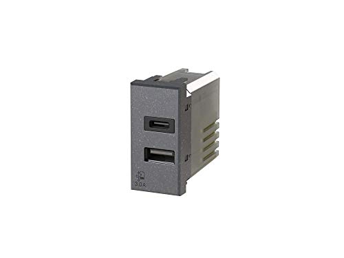 4box USB3.0 USB Netzteil 3 Ampere 2 Ausgänge auf Einzelmodul Typ A und Typ C Stecker kompatibel zu Bticino Axolute Anthrazit 4box USB3.0 USB Netzteil 3 Ampere 2 Ausgänge auf Einzelmodul Typ A und Typ C Stecker kompatibel zu Bticino Axolute Anthrazit von 4Box