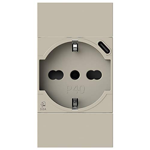 P40 USB3.0 Schuko-Steckdose Typ P40 mit integriertem 3 Ampere USB-Netzteil Typ C kompatibel mit Bticino Living Now Sand P40 USB3.0 Schuko-Steckdose Typ P40 mit integriertem 3 Ampere USB-Netzteil Typ C kompatibel mit Bticino Living Now Sand von 4Box