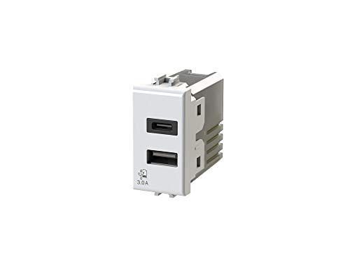 4Box - Bticino® Matix™ kompatibles 20-W-USB-Netzteil zum Aufladen Ihrer Geräte ohne Netzteil. 2 Anschlüsse: ein Typ A, ein Typ C. Weiß 4Box - Bticino® Matix™ kompatibles 20-W-USB-Netzteil zum Aufladen Ihrer Geräte ohne Netzteil. 2 Anschlüsse: ein Typ A, ein Typ C. Weiß von 4Box