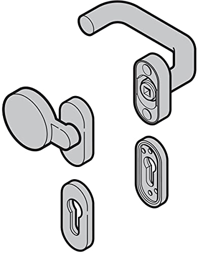 Hörmann Wechselgarnitur Rundzylinder (92) gekröpft/flach (ST) Kunststoff schwarz von 4DOOR