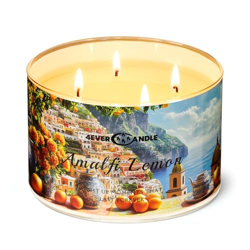 4EVER CANDLE 4-Wick Duftkerzen-18oz Soja Wachs Mischung Kerze über 50Hrs lang anhaltenden Duft, Home Decor und Housewarming Geschenke, Amalfi-Zitrone 4EVER CANDLE 4-Wick Duftkerzen-18oz Soja Wachs Mischung Kerze über 50Hrs lang anhaltenden Duft, Home Decor und Housewarming Geschenke, Amalfi-Zitrone von 4EVER CANDLE
