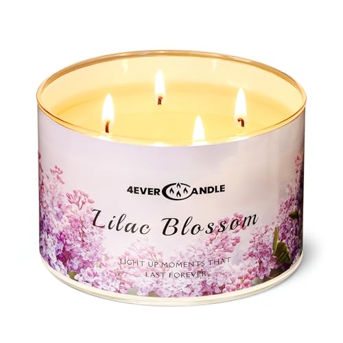 4EVER CANDLE 4-Wick Duftkerzen-18oz Soja Wachs Mischung Kerze über 50Hrs lang anhaltenden Duft, Home Decor und Housewarming Geschenke, Fliederblüte 4EVER CANDLE 4-Wick Duftkerzen-18oz Soja Wachs Mischung Kerze über 50Hrs lang anhaltenden Duft, Home Decor und Housewarming Geschenke, Fliederblüte von 4EVER CANDLE