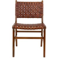 2 Stühle aus Teak Massivholz Bezug aus Leder (2er Set) von 4Home