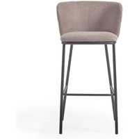 Designbarhocker mit 75 cm Sitzhöhe Chenillegewebe und Metall (2er Set) von 4Home