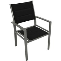 Outdoor Stühle leicht aus Aluminium gepolsterter Rückenlehne (2er Set) von 4Home