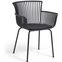 Gartenstühle in Schwarz Kunststoff & Metall (4er Set) von 4Home