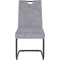 Esstisch Stühle Freischwinger in Grau und Schwarz 50 cm breit (Set) von 4Home