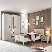 Schlafzimmer komplett in Weiß & Eiche Holzoptik (dreiteilig) von 4Home
