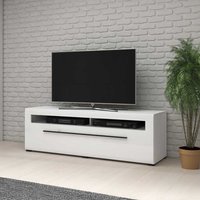 160 cm TV Lowboard in Weiß Hochglanz einer Schublade von 4Home