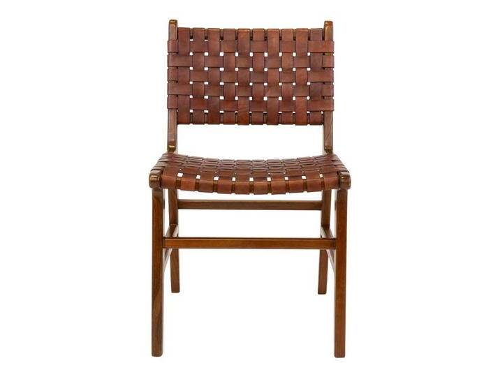 2 Stühle aus Teak Massivholz Bezug aus Leder (2er Set) von 4Home