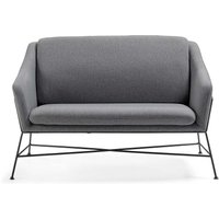 2er Sofa in Dunkelgrau Stoff Armlehnen von 4Home