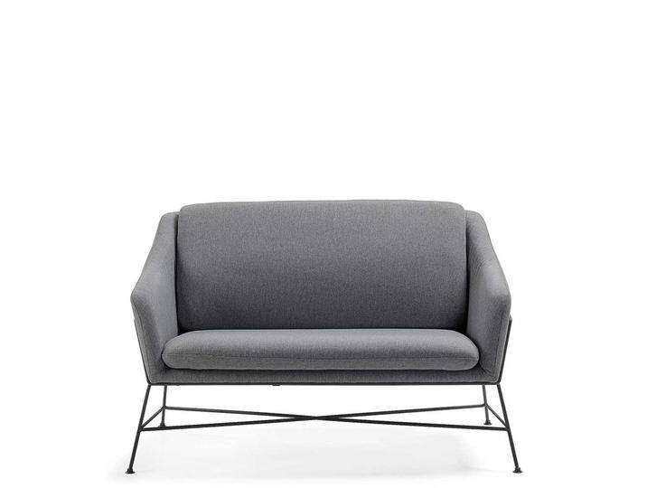 2er Sofa in Dunkelgrau Stoff Armlehnen 2er Sofa in Dunkelgrau Stoff Armlehnen von 4Home
