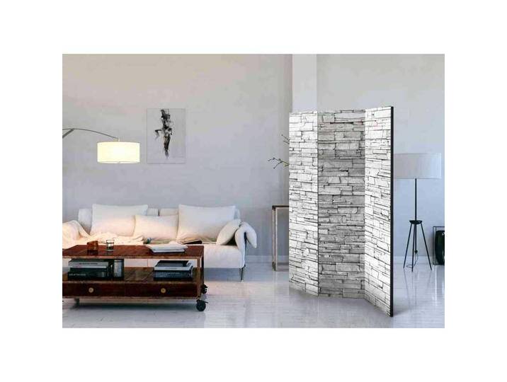 3-teiliger Paravent mit Mauer Motiv hell Grau von 4Home