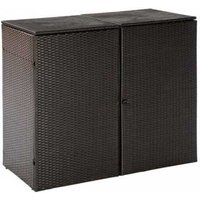 Abfalleimer Box in Braun Grau Polyrattan von 4Home