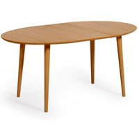 Ausziehbarer Küchen Tisch in Eichefarben 90 cm tief oval von 4Home