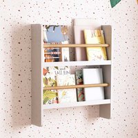 Babyzimmer Regal in Weiß und Kieferfarben Bücher von 4Home