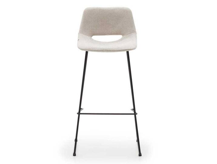 Bar Hochhocker in Beige und Schwarz gepolsterter Rückenlehne (2er Set) von 4Home