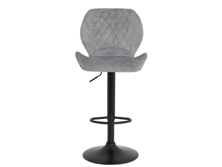 Bar Hocker in Grau und Schwarz Metall Tellerfuß (2er Set) von 4Home