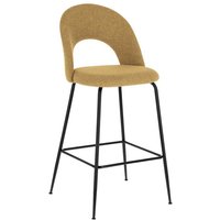 Bar Sitzhocker mit Rückenlehne Gelb Stoff (4er Set) von 4Home