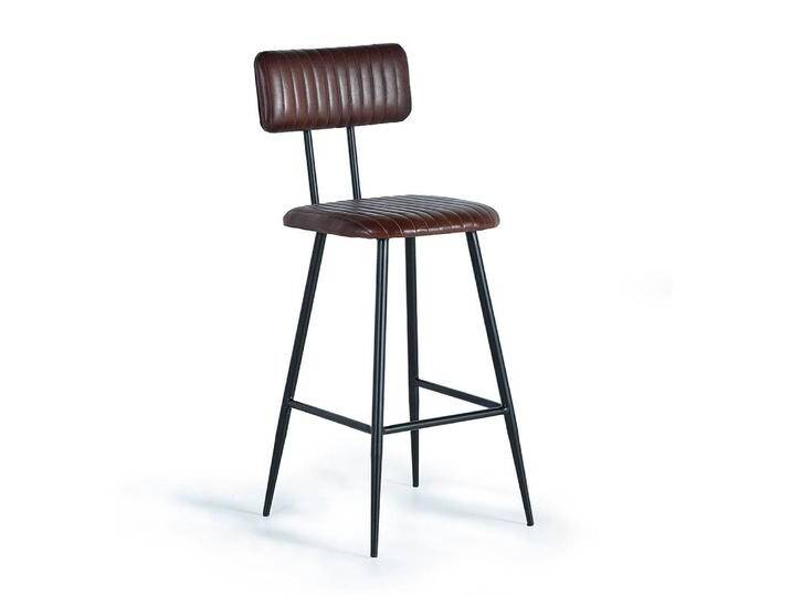 Barhocker Barstuhl mit Fußgestell aus Metall und Rückenlehne (2er Set) von 4Home