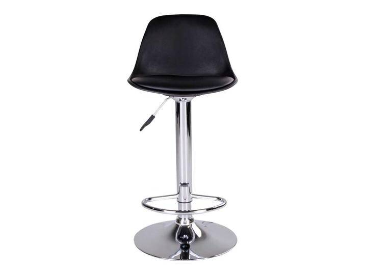Barhocker aus Kunstleder in Schwarz Metall in Chromfarben (2er Set) von 4Home