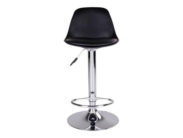 Barhocker aus Kunstleder in Schwarz Metall in Chromfarben (2er Set) von 4Home