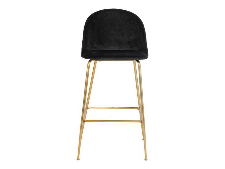 Barstuehle in Schwarz Samt Fußgestell aus Metall (2er Set) von 4Home