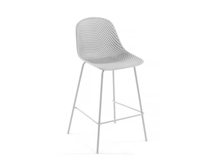 Barstühle in Weiß Kunststoff und Metall (4er Set) von 4Home