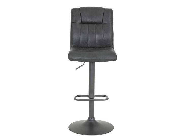Barstuhl in Anthrazit und Schwarz Gasdruck höhenverstellbar (2er Set) von 4Home
