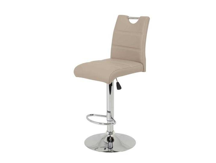 Barstuhl in Beige Kunstleder höhenverstellbar (2er Set) von 4Home